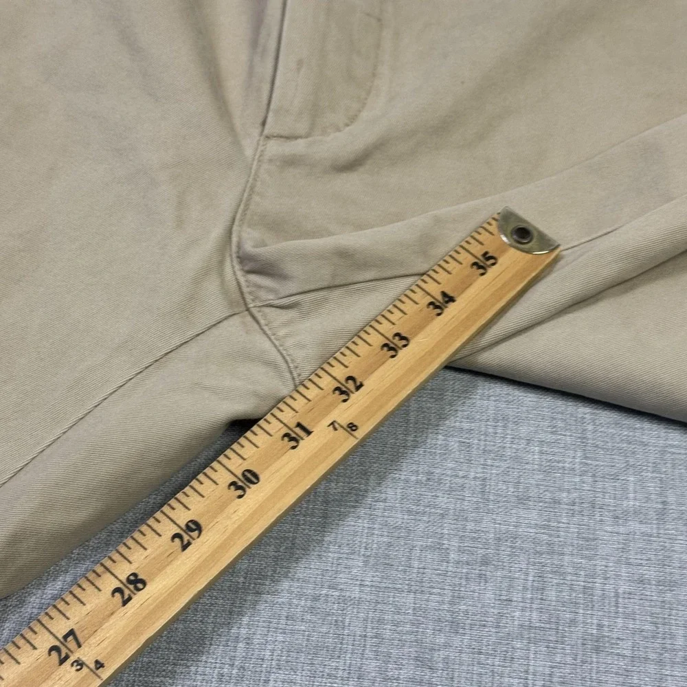 Lacoste Pants Mens 32x32 Beige Chino Regular Fit Zip Fly Flat Front Pockets